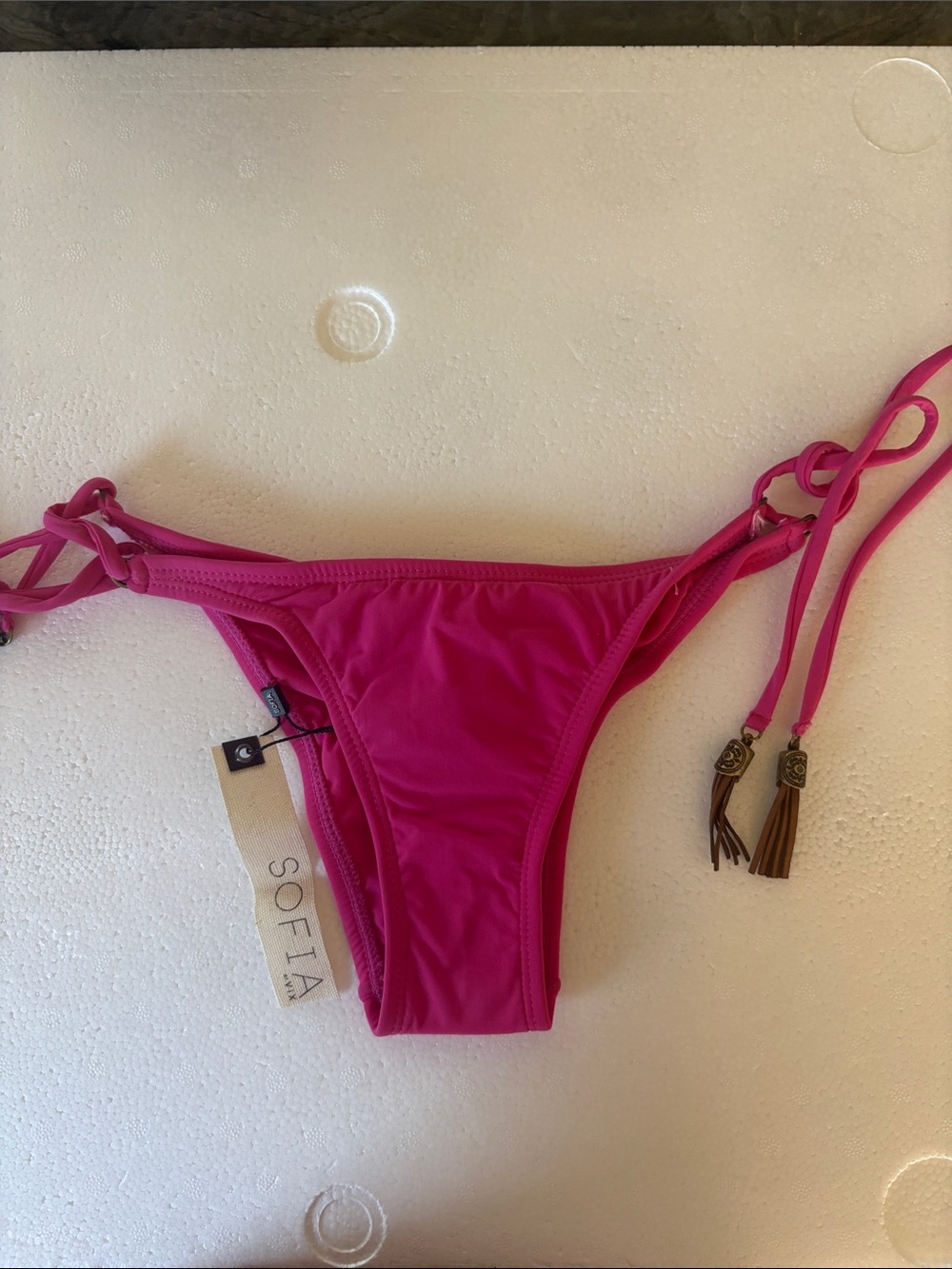 SOFIA Hot Pink Tie-Side Bikini Bottom